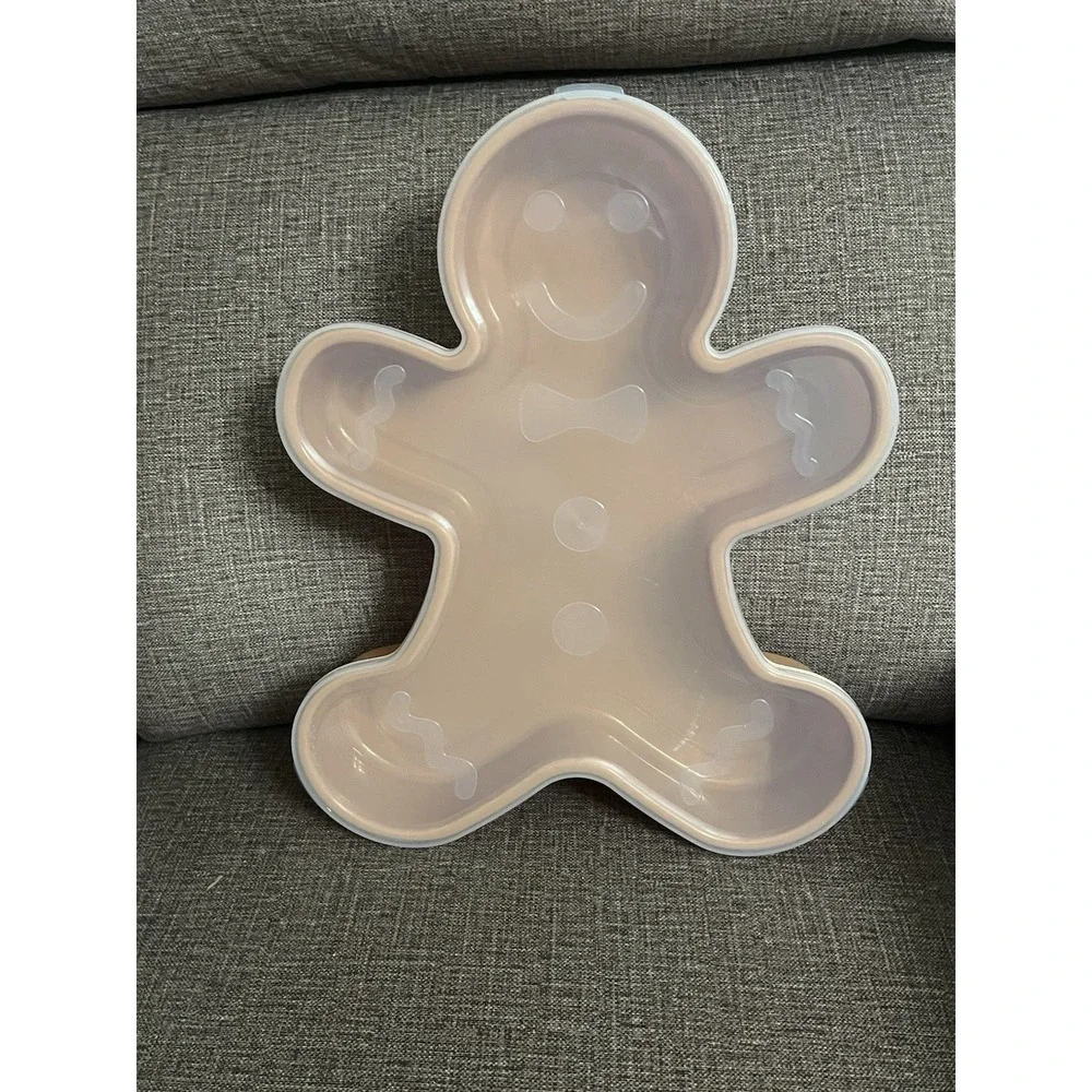 Gingerbread Man Large Cookie, Snack/Food/ Storage Container with Lid 17